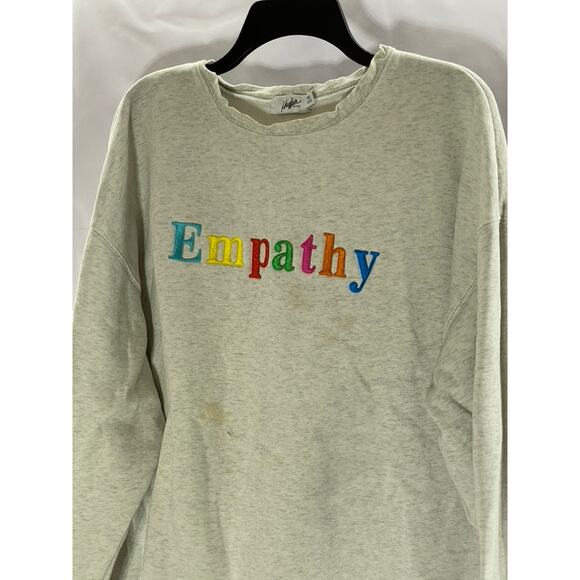 MAYFAIR Unisex Grey-Multicolor Empathy Always Embroidered Sweatshirt SZ OS - Picture 3 of 9